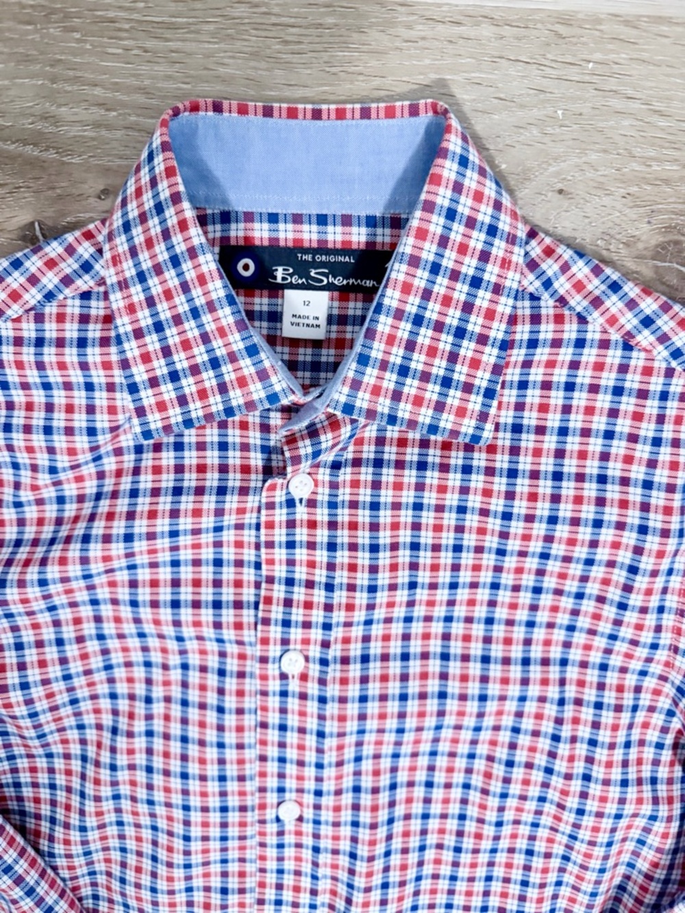 Ben Sherman Red, Blue and White Check Button-Down Shirt